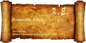 Komenda Edit névjegykártya